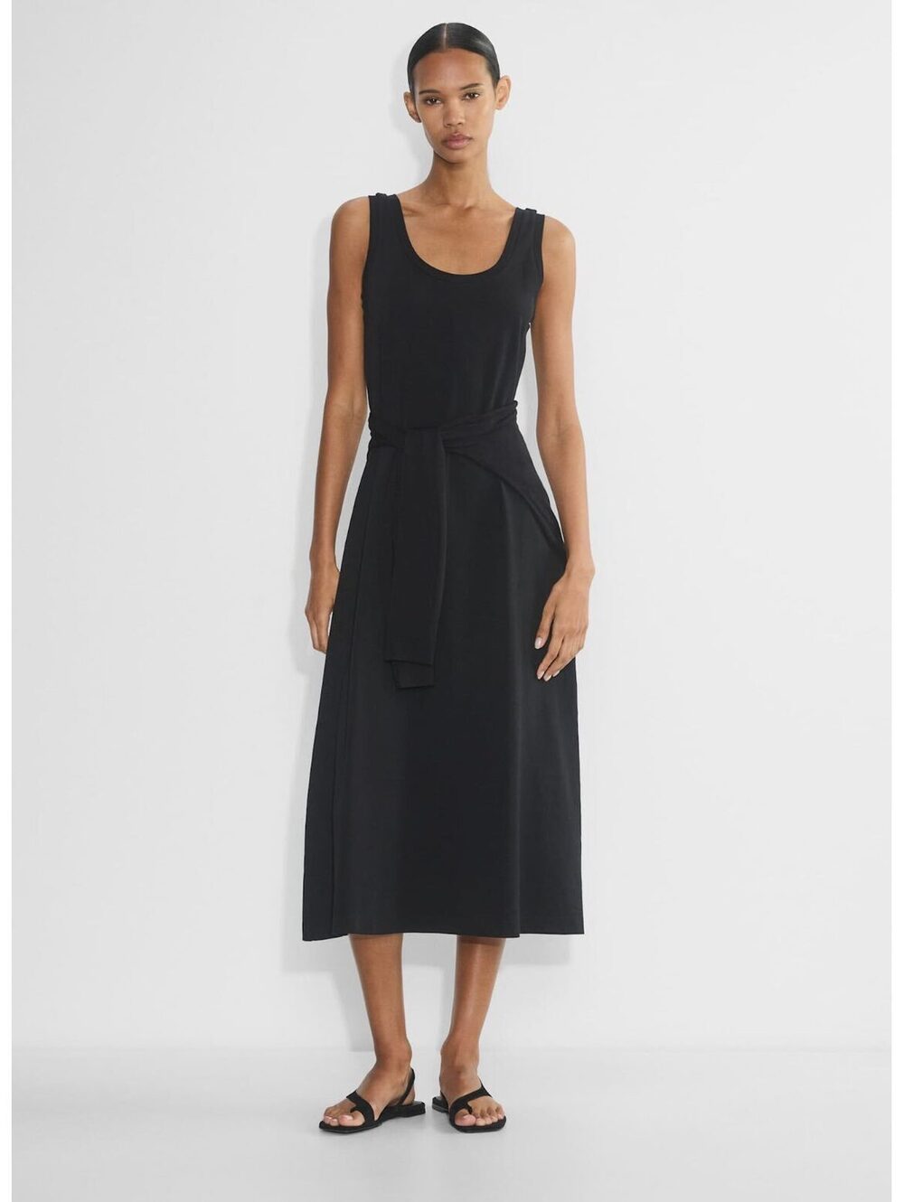 J. Crew Black Linen Like Midi Dress Black Size 0